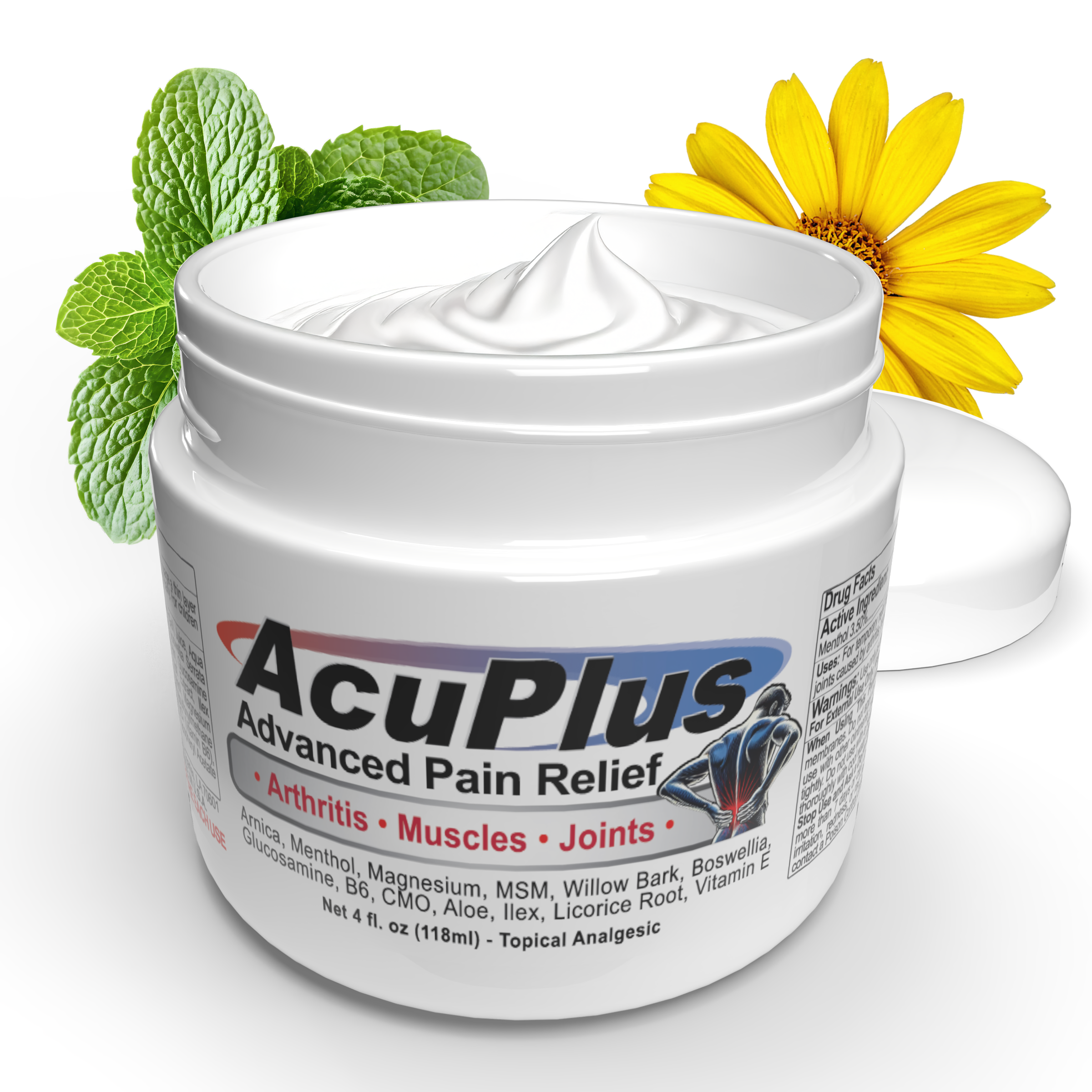 AcuPlus 4 oz. Pain Relief Cream – Full-Strength Relief for Everyday Pain