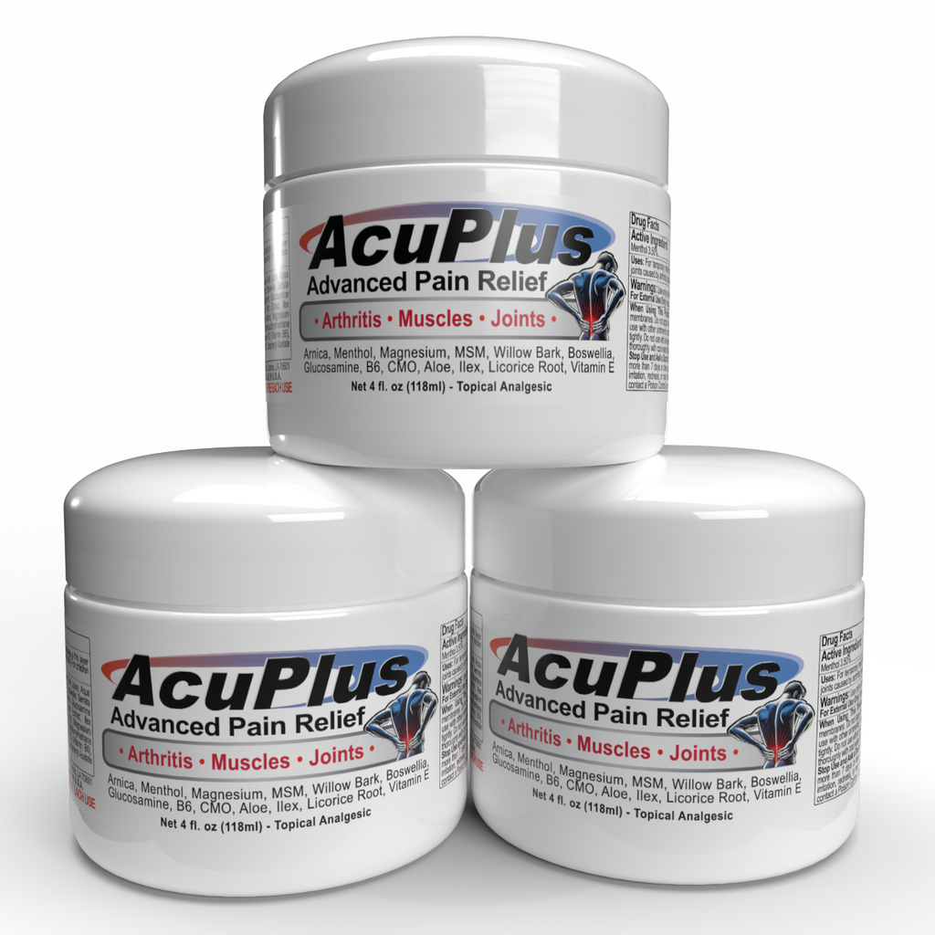 AcuPlus Pain Relief Cream, 4 oz. Jar (3-Pack)