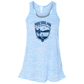 Ladies Relaxed Racerback Tank Top - Michigan Shield Blue Marble