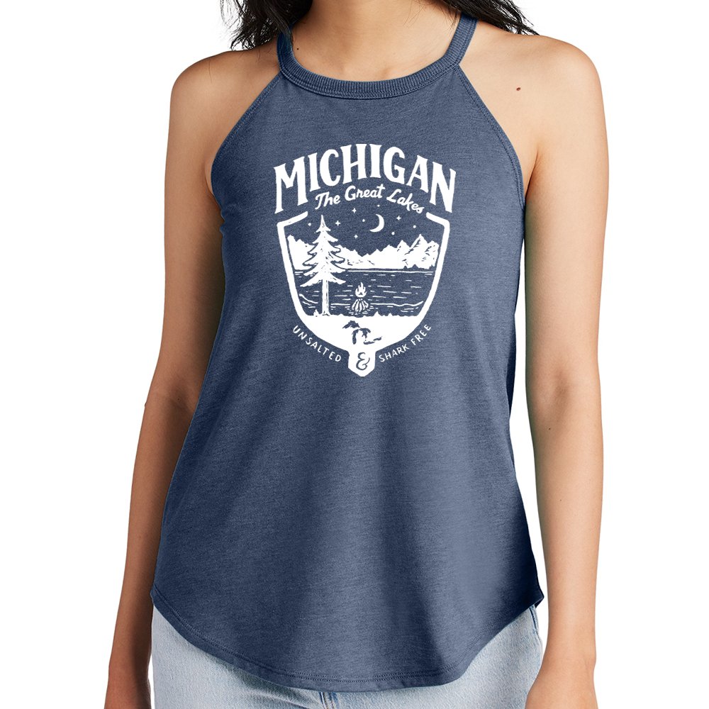 Ladies Rocker Tank Top - Michigan Shield
