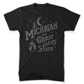 Mens T-Shirt Michigan Vintage Font (Heather Black)