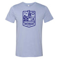 Mens T-Shirt Michigan Lighthouse (Heather Lake Blue)