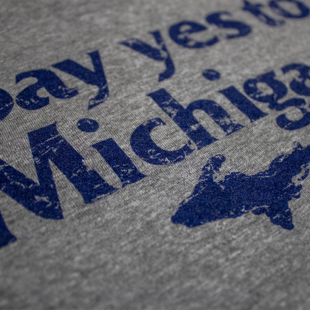 Youth T-Shirt - Say Yes To Michigan - Triblend Grey