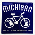 Metal Sign - Michigan Bike